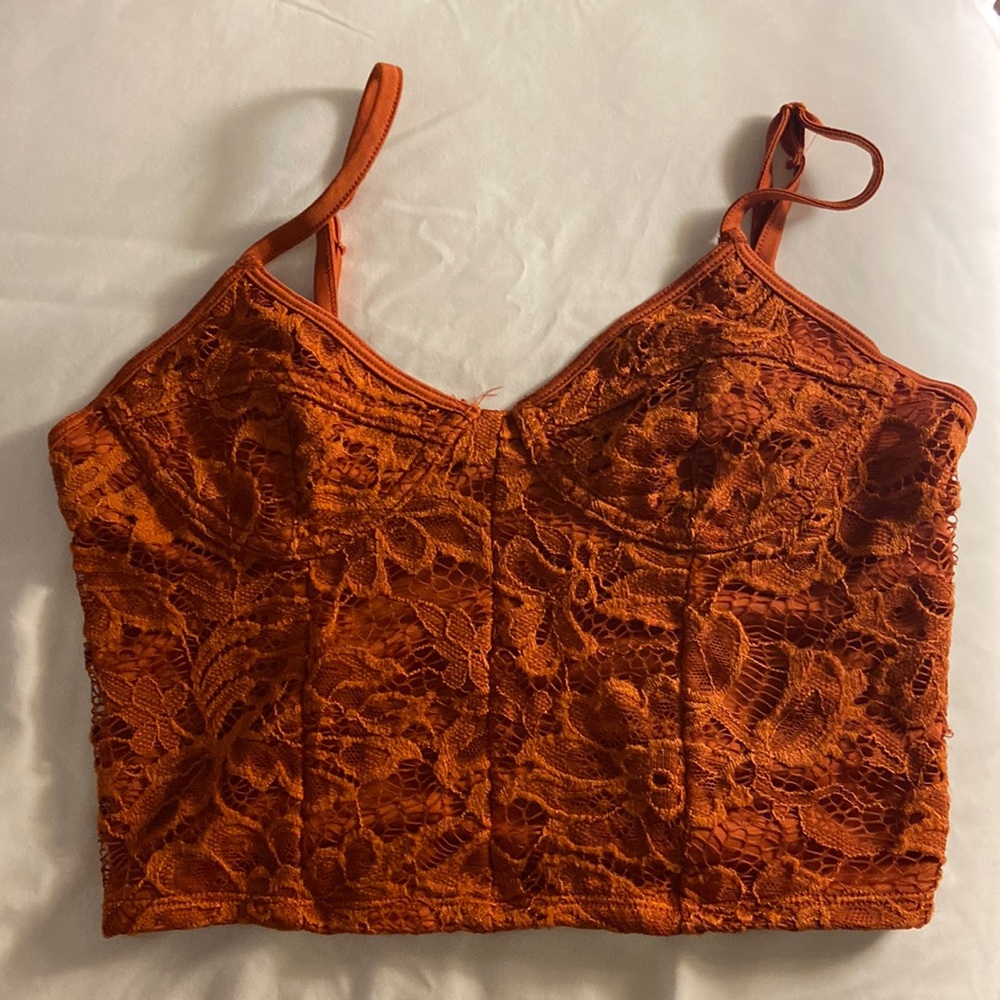 Urban outfitters orange lace top